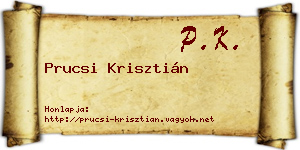 Prucsi Krisztián névjegykártya