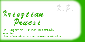 krisztian prucsi business card
